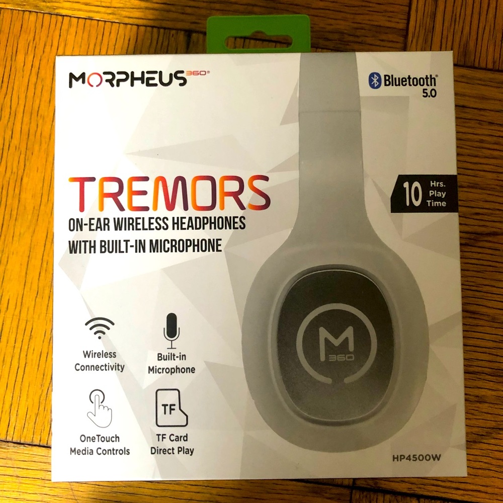 Morpheus 360 tremors on ear wireless headphones